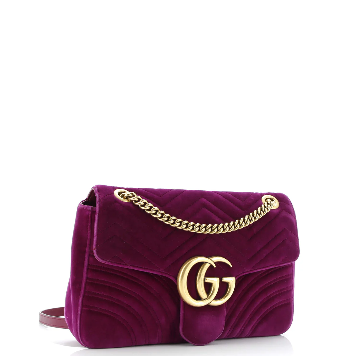 GG Marmont Flap Bag Matelasse Velvet Medium - Deep Luxury