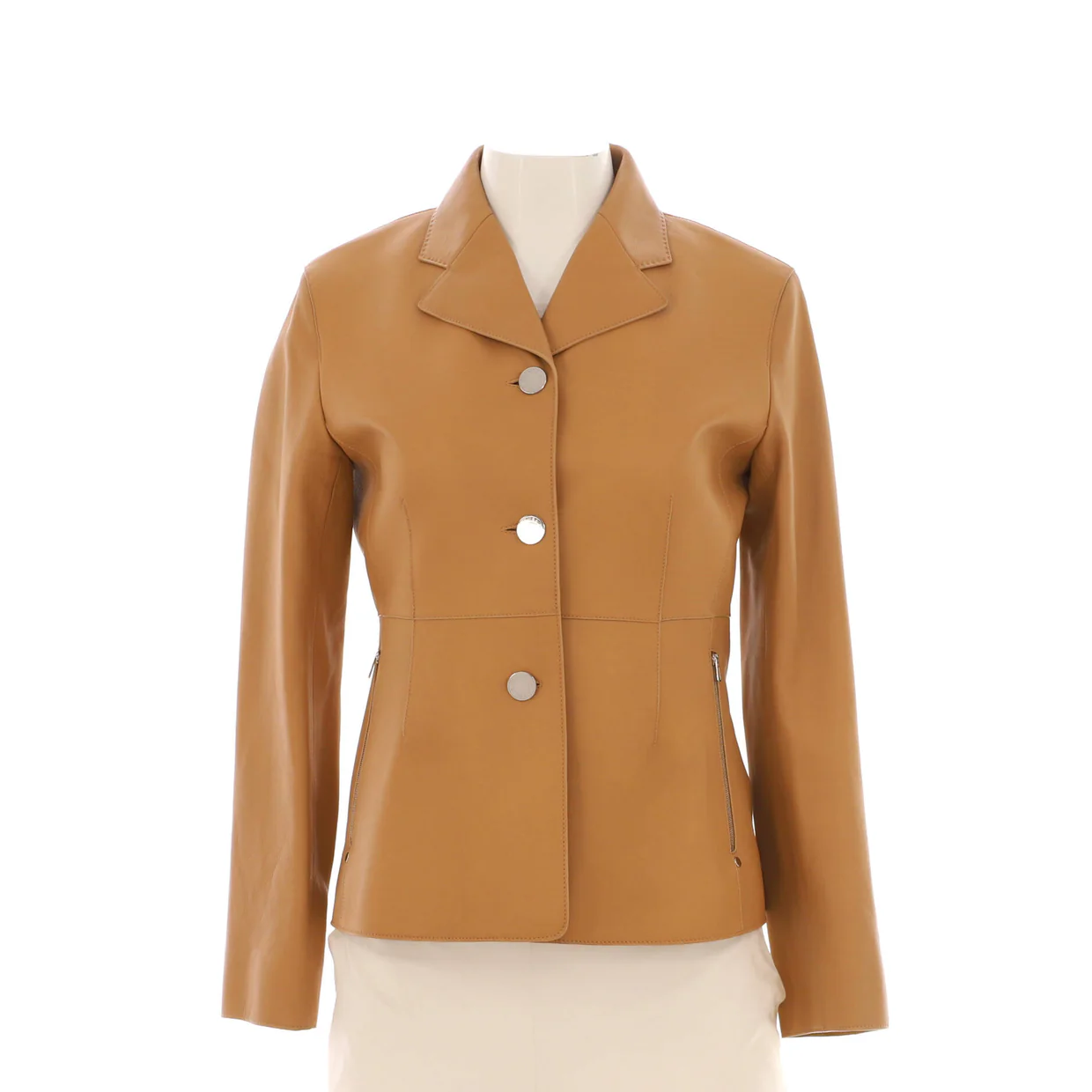 Women's Equestrian Button Jacket Leather - Deep Luxury