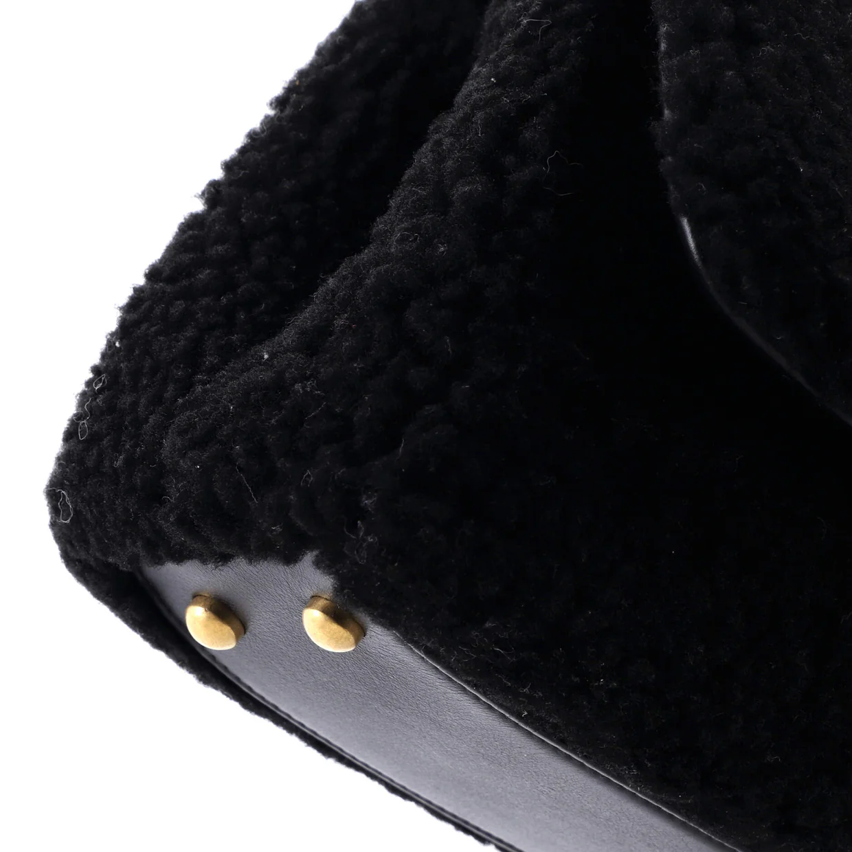 Coco Top Handle Bag Shearling Small - Deep Luxury