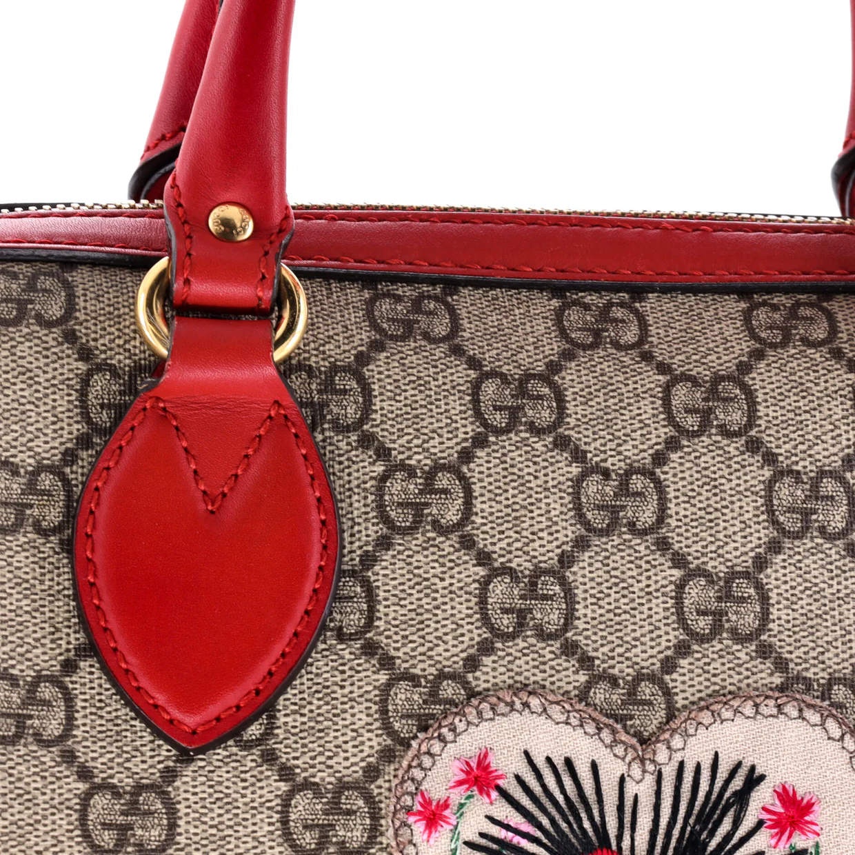 Convertible Boston Bag Embroidered GG Coated Canvas Small - Deep Luxury