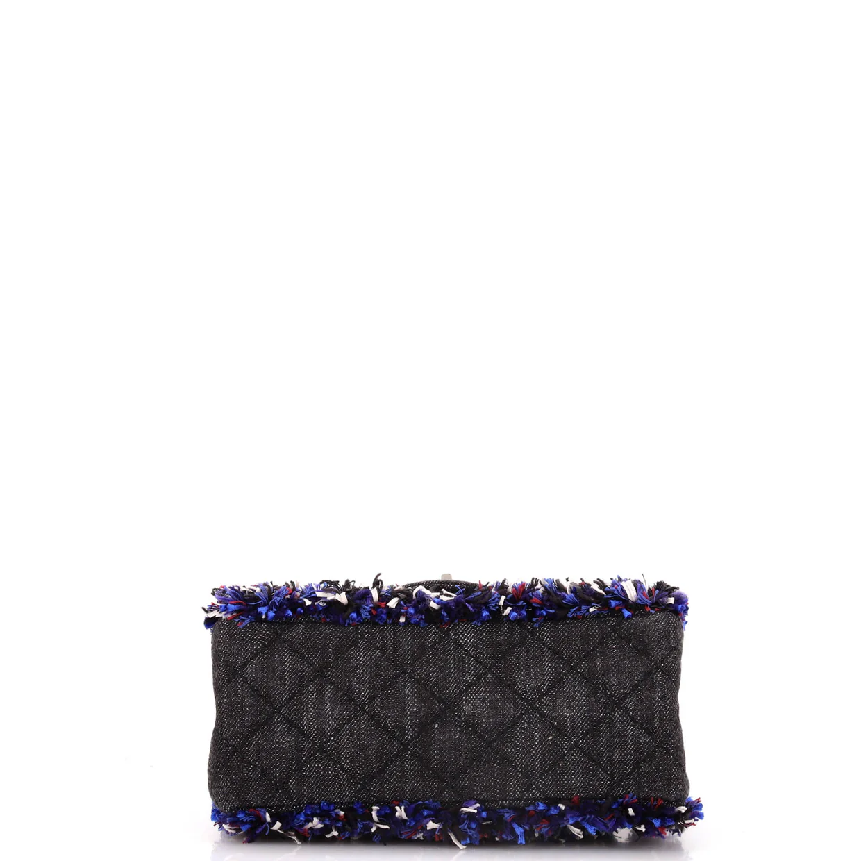 Reissue 2.55 Flap Bag Quilted Denim with Tweed Fringe 224 - Deep Luxury