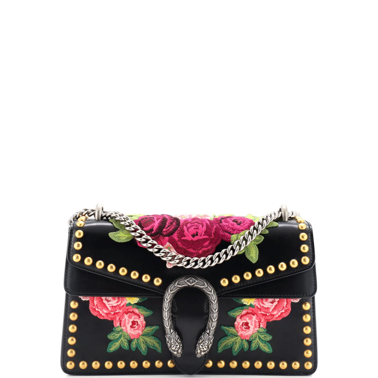Dionysus Bag Embroidered Studded Leather Small - Deep Luxury