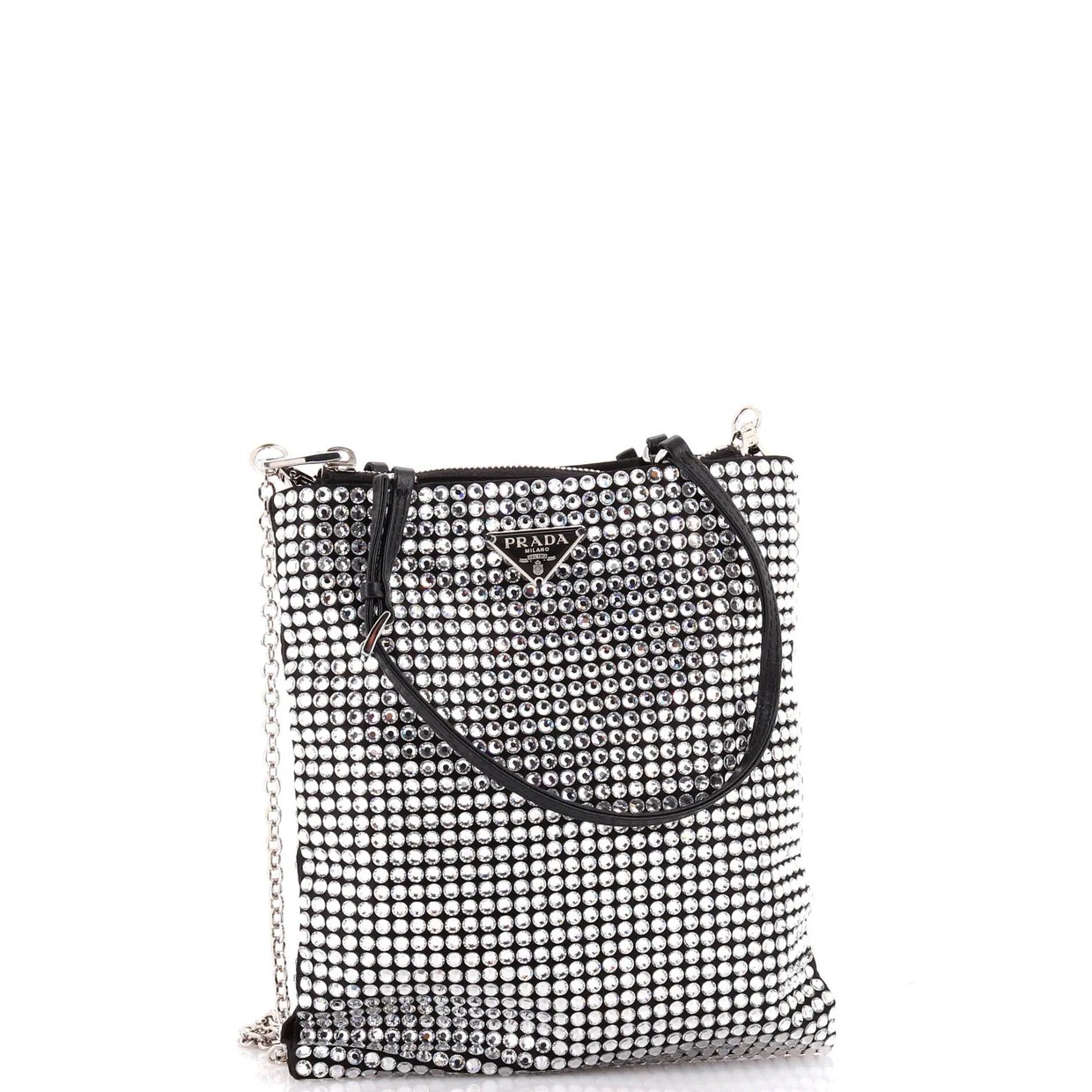 Convertible Open Tote Crystal Embellished Satin Mini - Deep Luxury