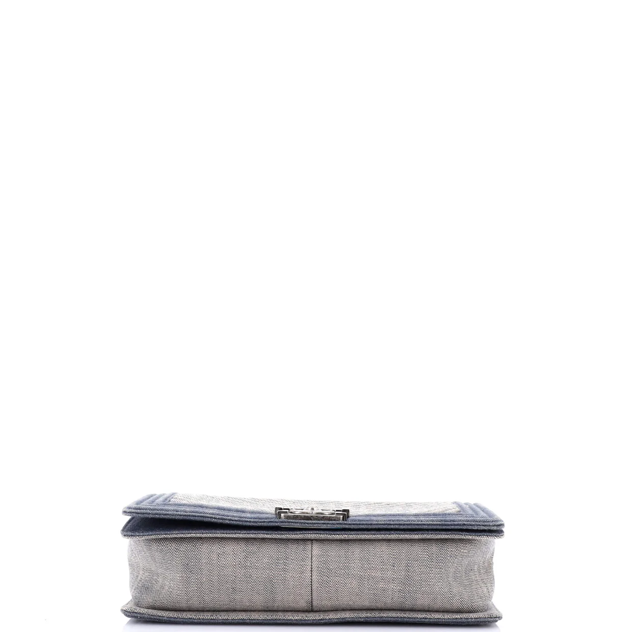 Boy Flap Bag Chevron Denim New Medium - Deep Luxury