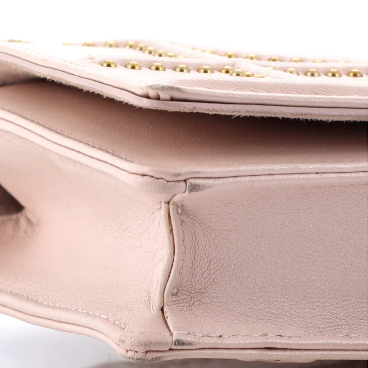 Diorama Wallet on Chain Studded Leather - Deep Luxury