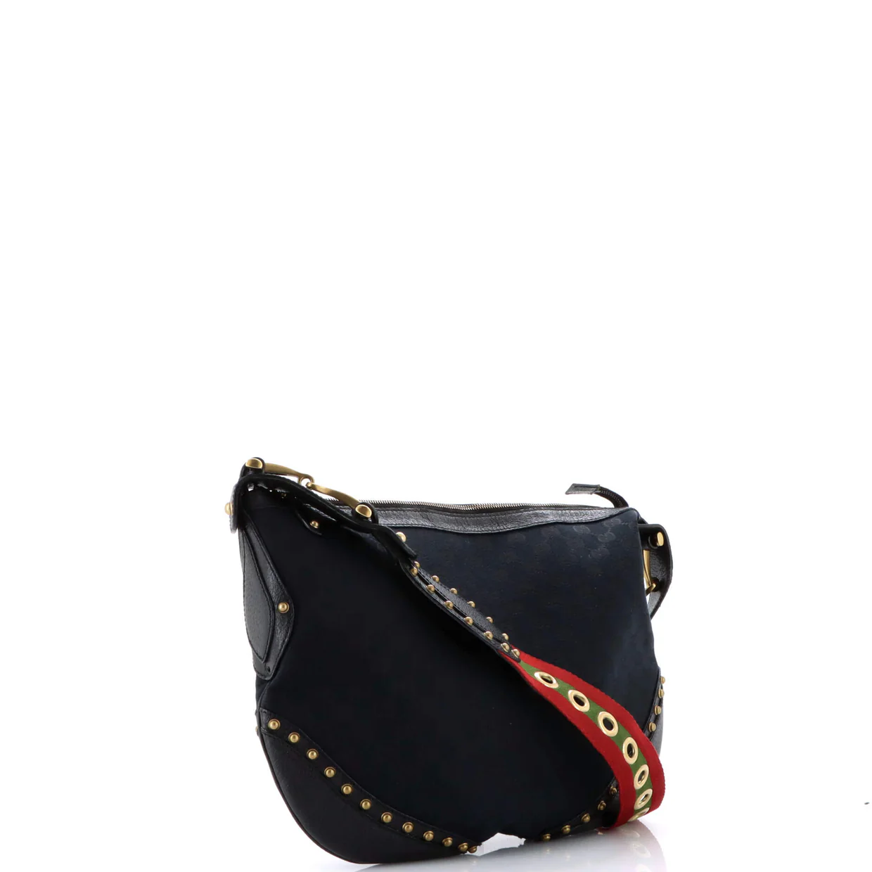 Pelham Web Hobo Studded GG Canvas Medium - Deep Luxury