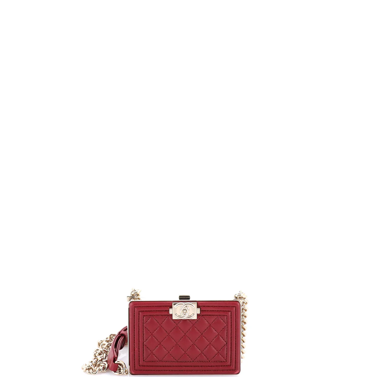 Boy Chain Box Minaudiere Quilted Lambskin - Deep Luxury