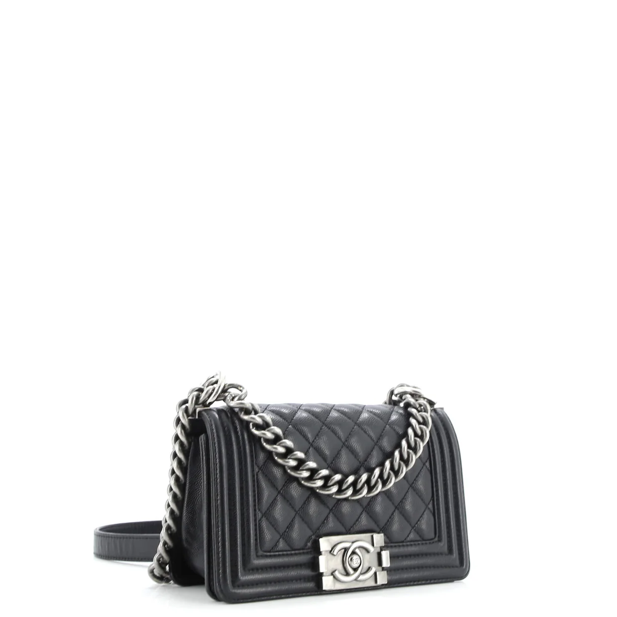 Boy Flap Bag Quilted Caviar Small - Deep Luxury