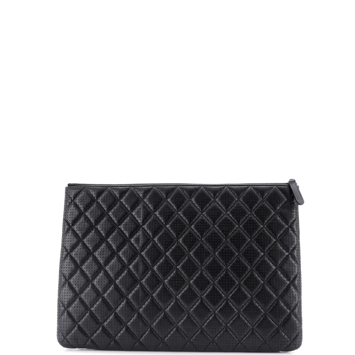 O Case Clutch Quilted Perforated Lambskin Large - Deep Luxury