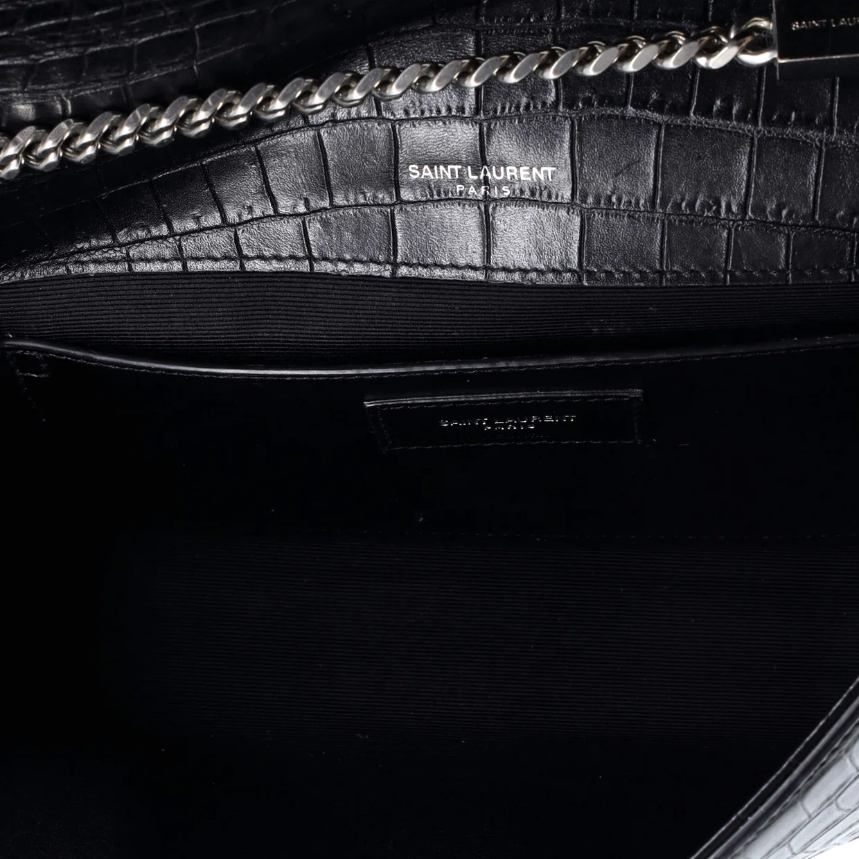 Classic Monogram Tassel Crossbody Bag Crocodile Embossed Leather Medium - Deep Luxury