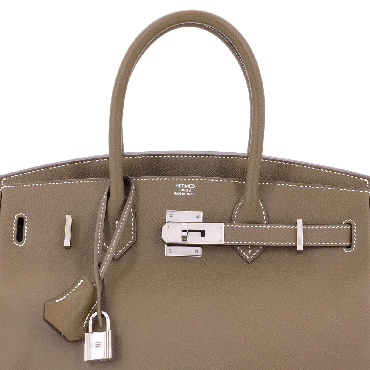 Birkin Handbag Grey Epsom with Palladium Hardware 30 - Deep Luxury