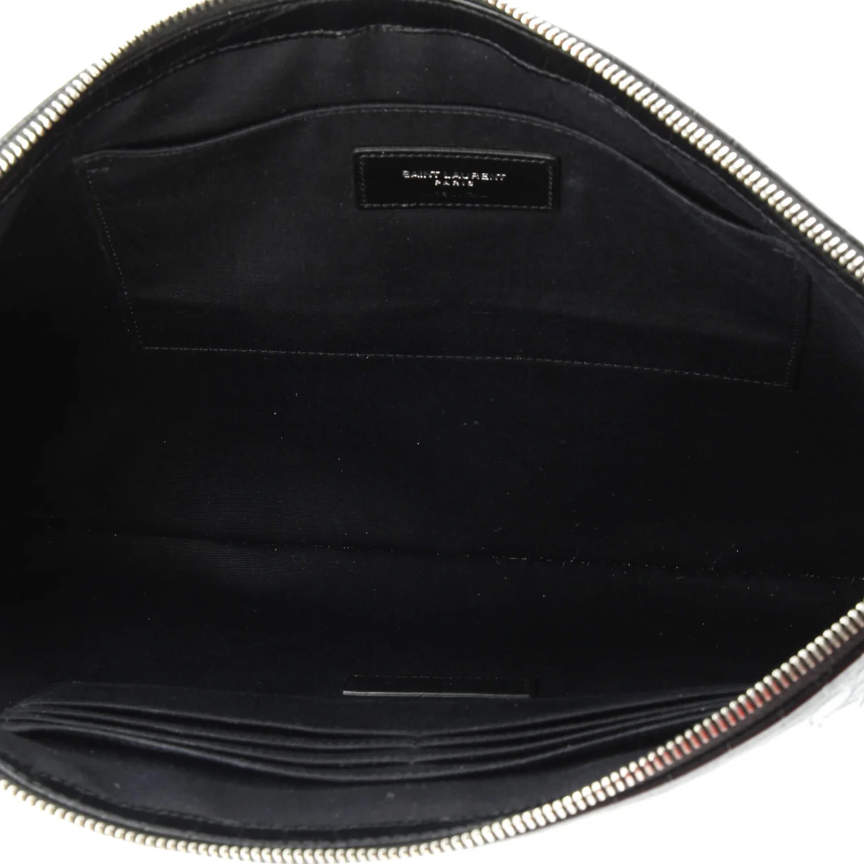 Classic Monogram Tablet Wristlet Pouch Crocodile Embossed Leather - Deep Luxury