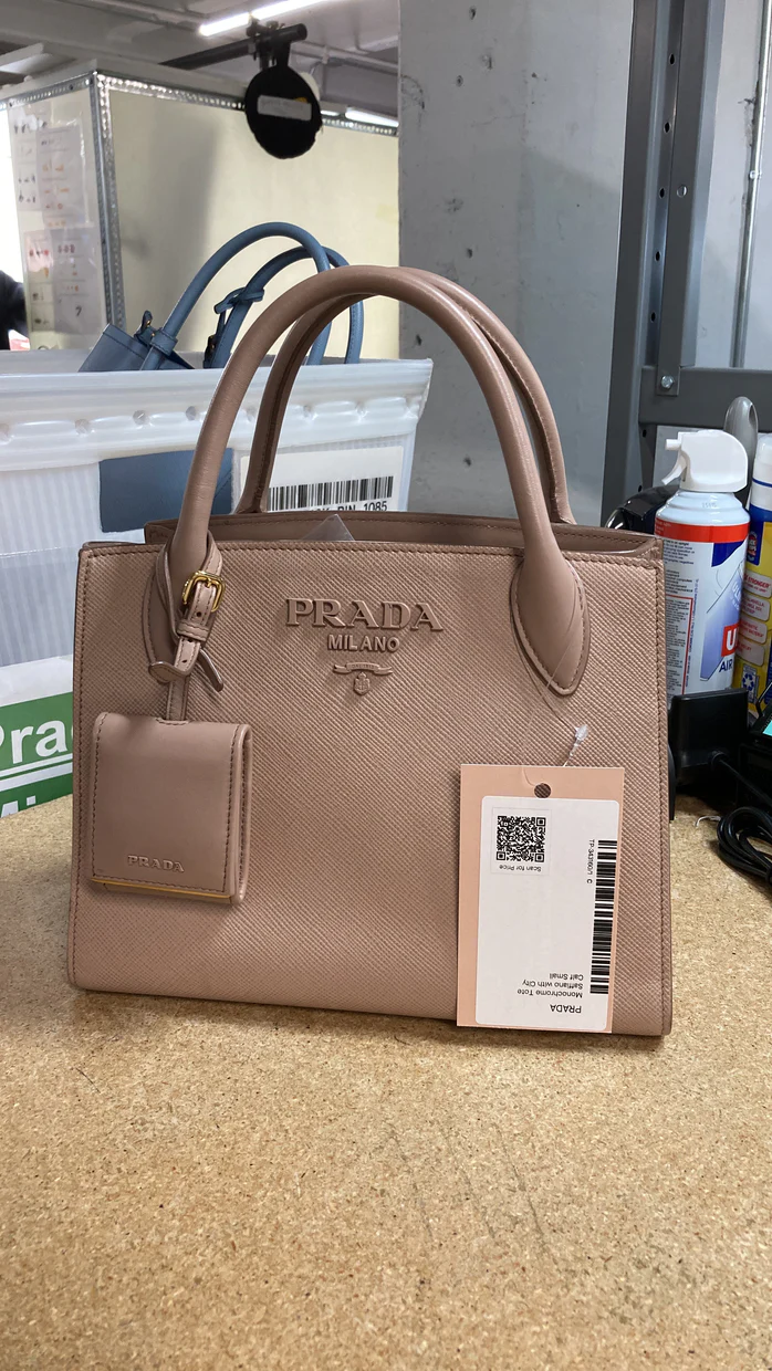 Monochrome Tote Saffiano with City Calf Small - Deep Luxury