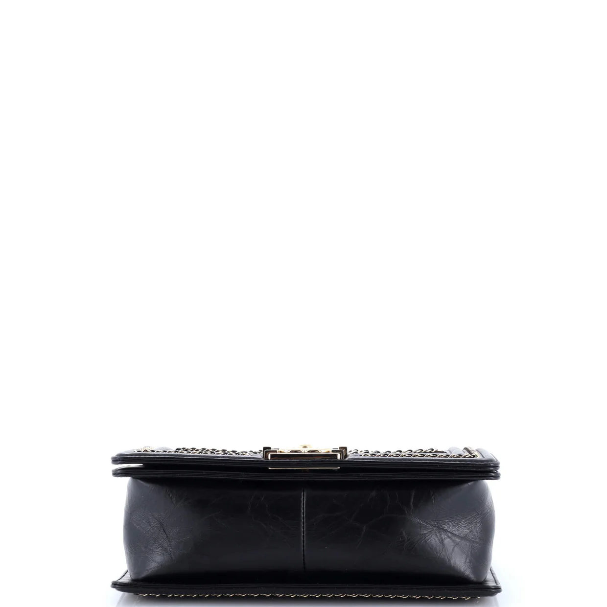 Boy Flap Bag Chevron Embellished Crumpled Calfskin Old Medium - Deep Luxury