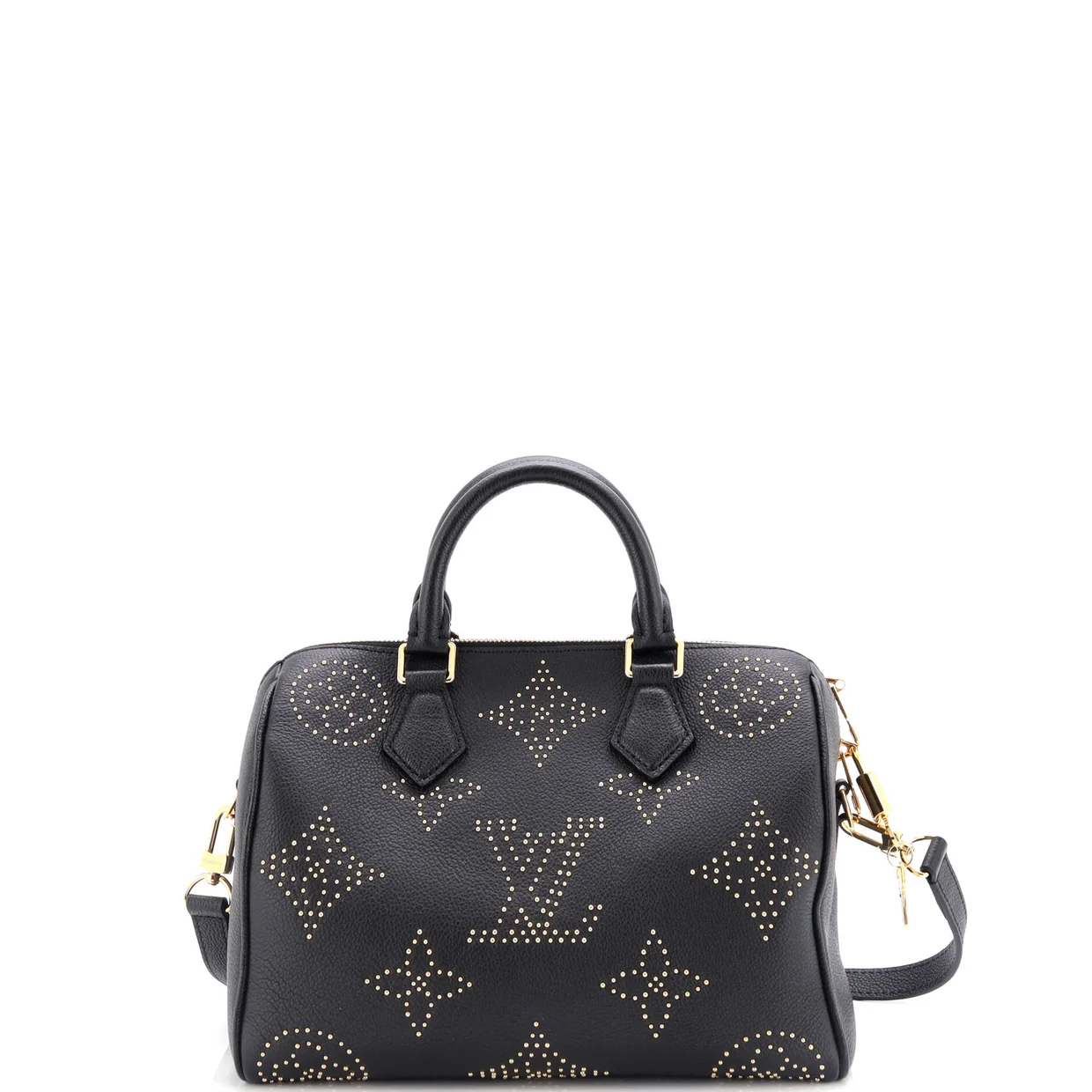 Speedy Bandouliere Bag Studded Monogram Giant Leather 25 - Deep Luxury