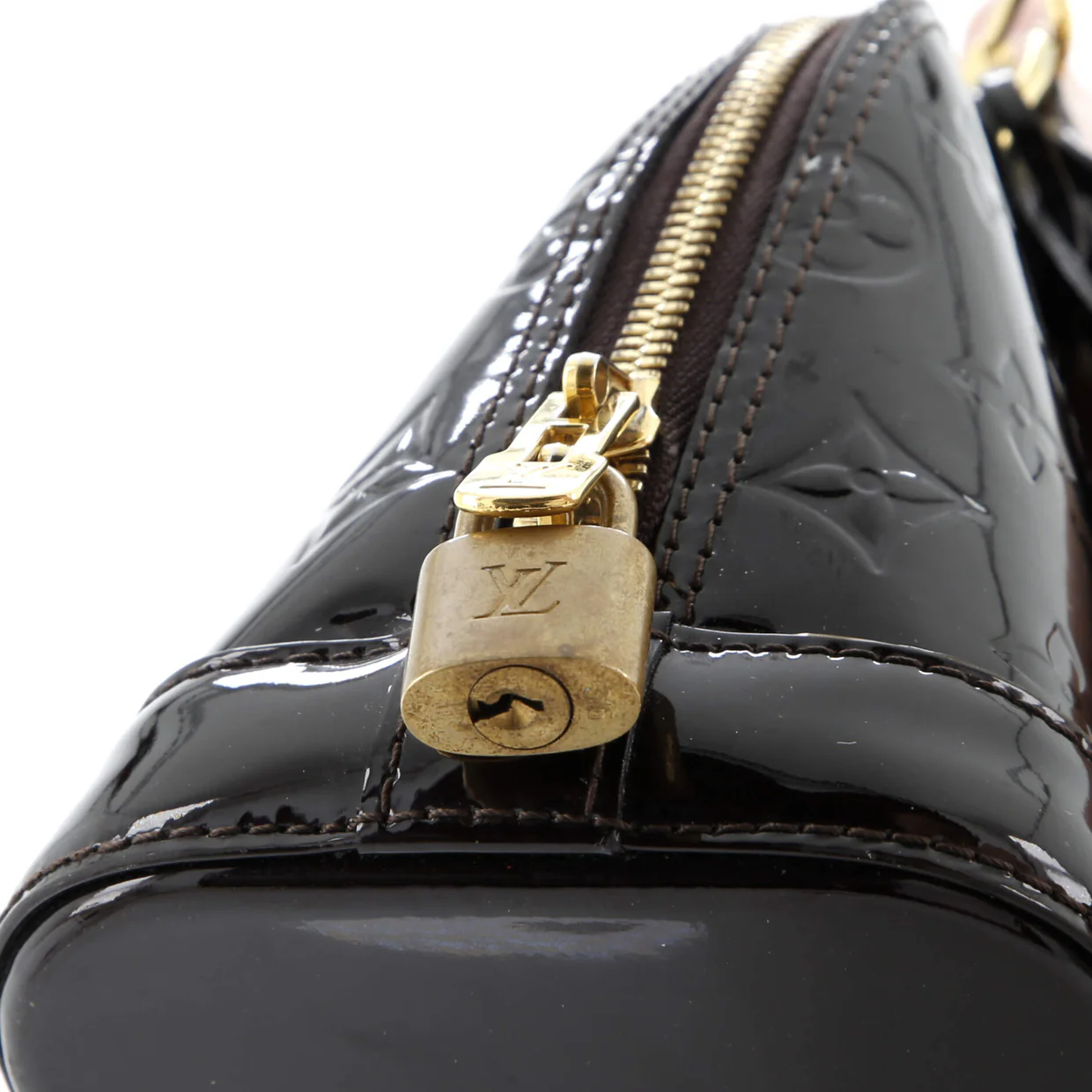 Alma Handbag Monogram Vernis BB - Deep Luxury