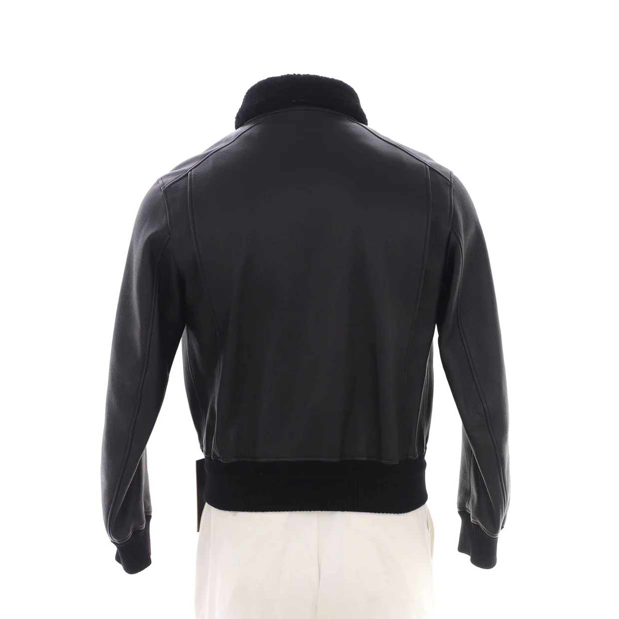 Men's Aviator Belted Collar Jacket Leather with Shearling - Deep Luxury