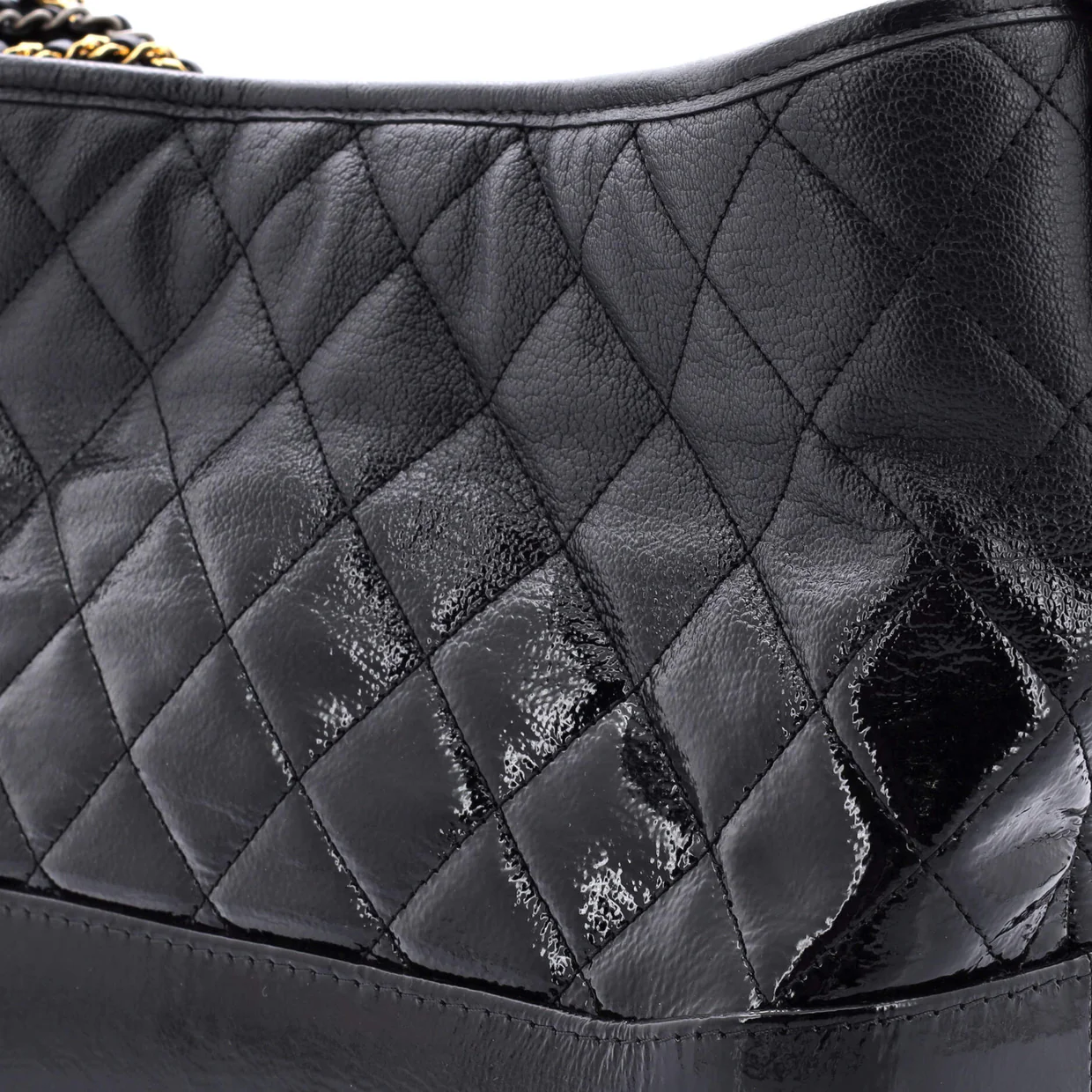 Gabrielle Hobo Quilted Goatskin and Patent Medium - Deep Luxury