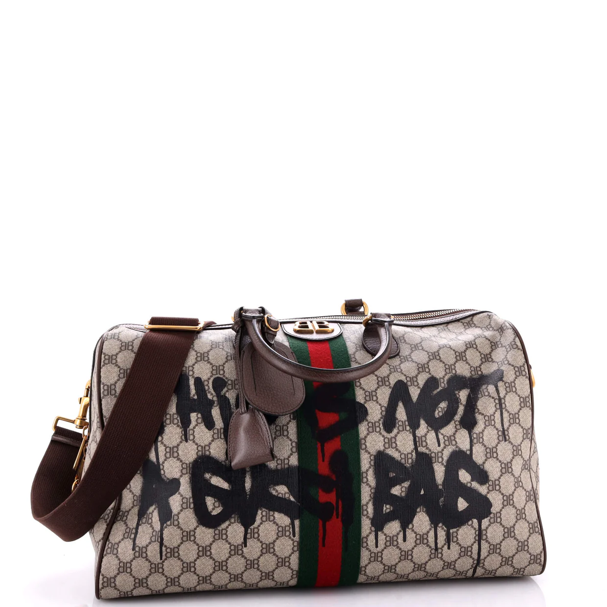 x Gucci The Hacker Project Duffle Bag Graffiti BB Coated Canvas Medium - Deep Luxury
