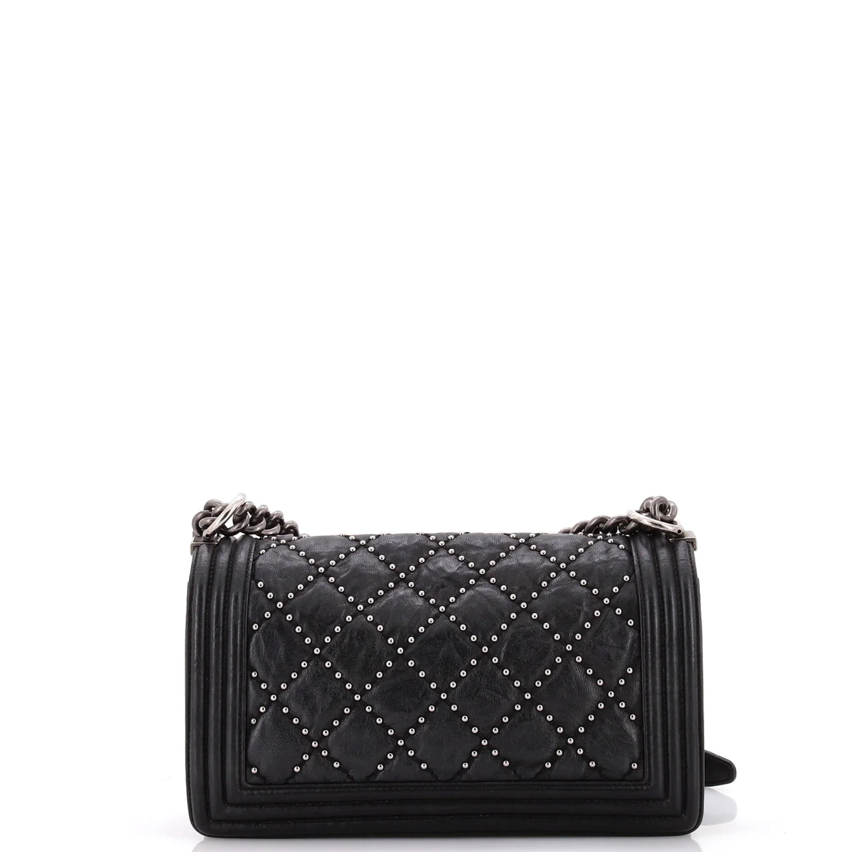 Boy Flap Bag Studded Quilted Distressed Calfskin Old Medium - Deep Luxury