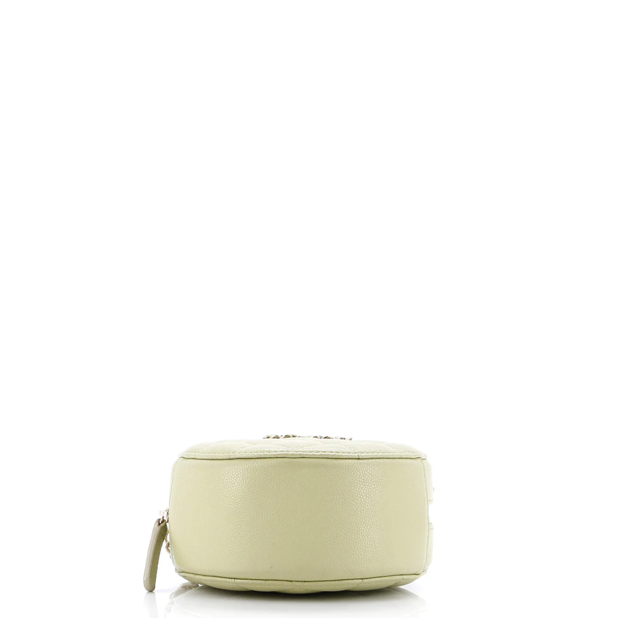 French New Wave Round Clutch with Chain Quilted Caviar - Deep Luxury