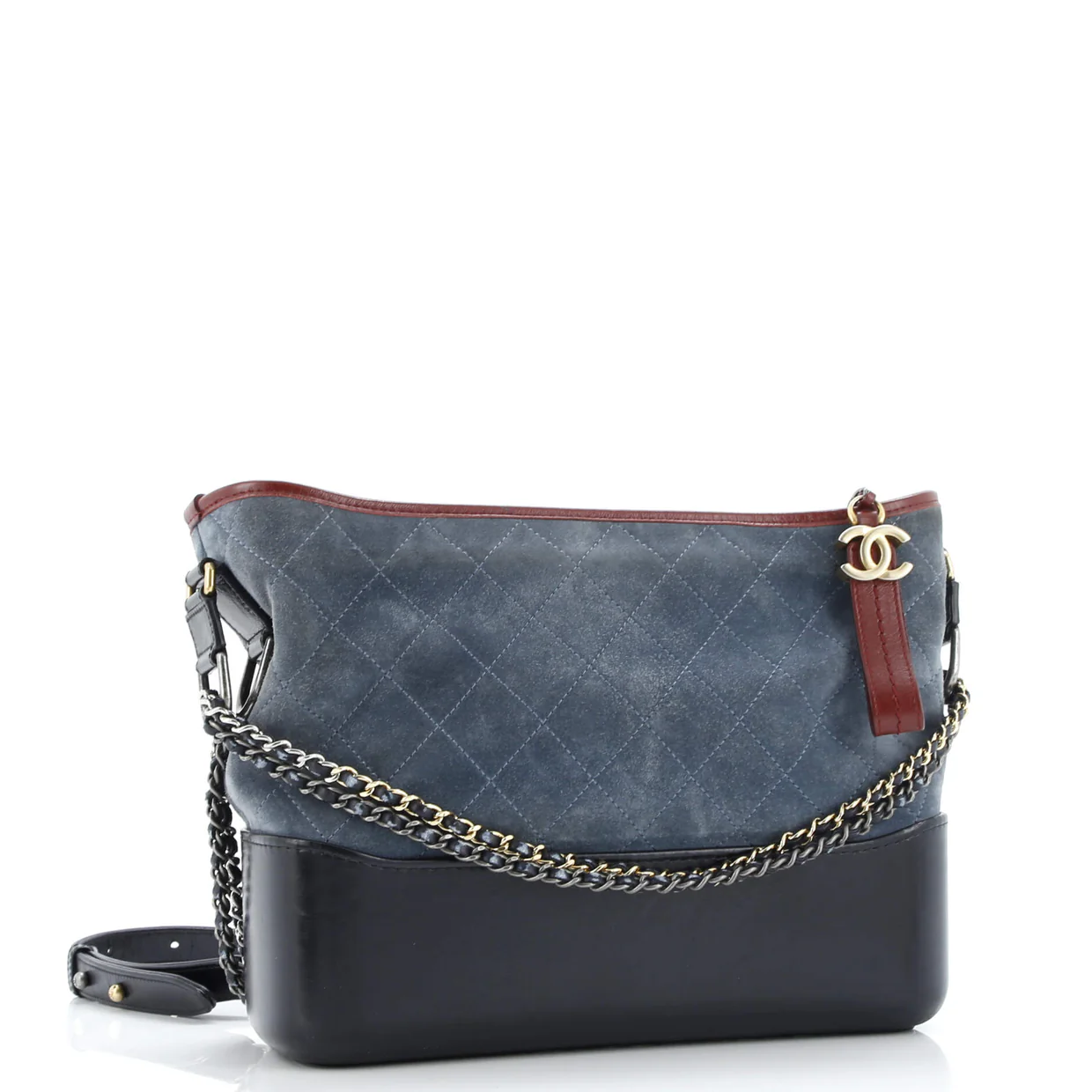 Gabrielle Hobo Quilted Suede Medium - Deep Luxury