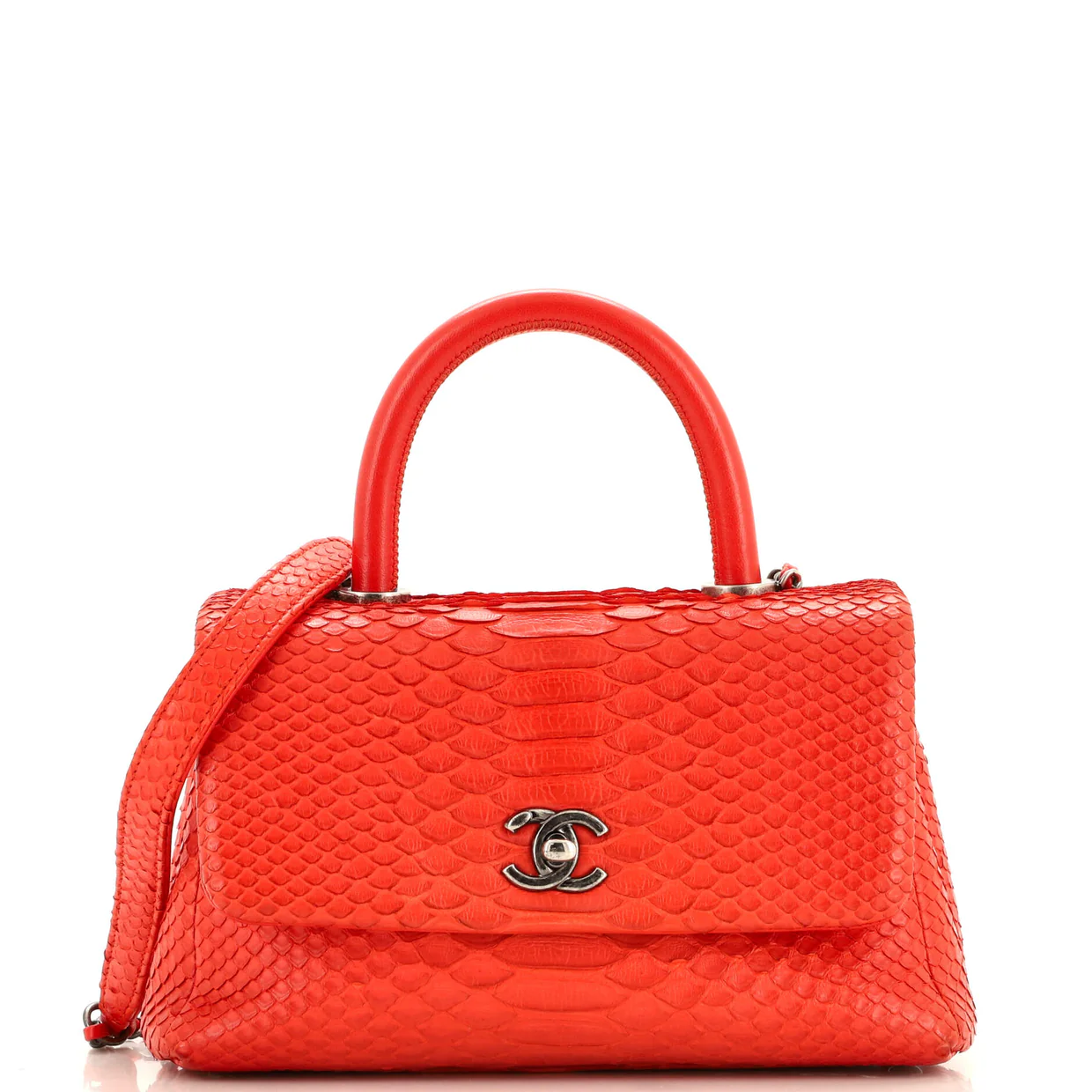 Coco Top Handle Bag Python Mini - Deep Luxury
