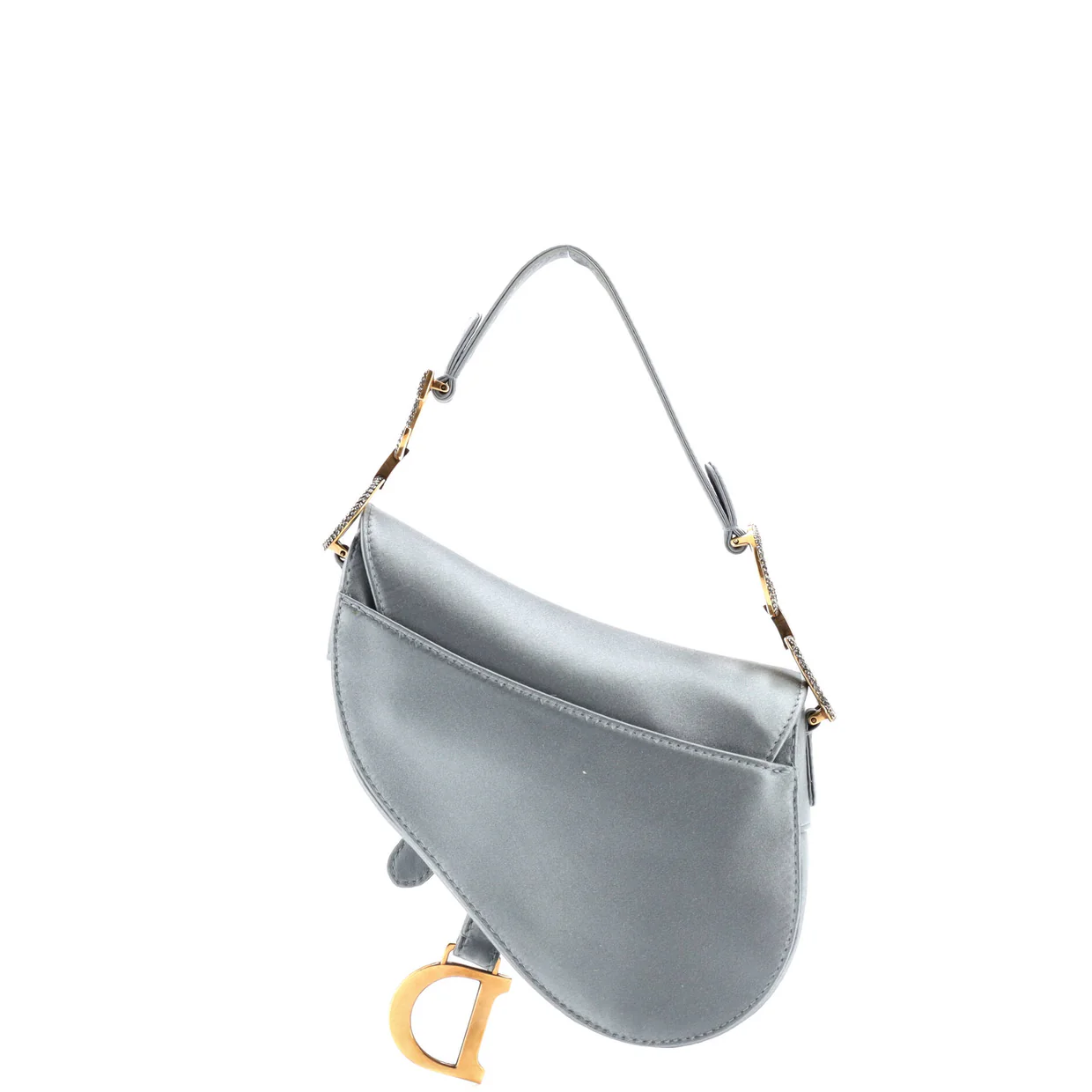Saddle Handbag Satin with Crystals Mini - Deep Luxury