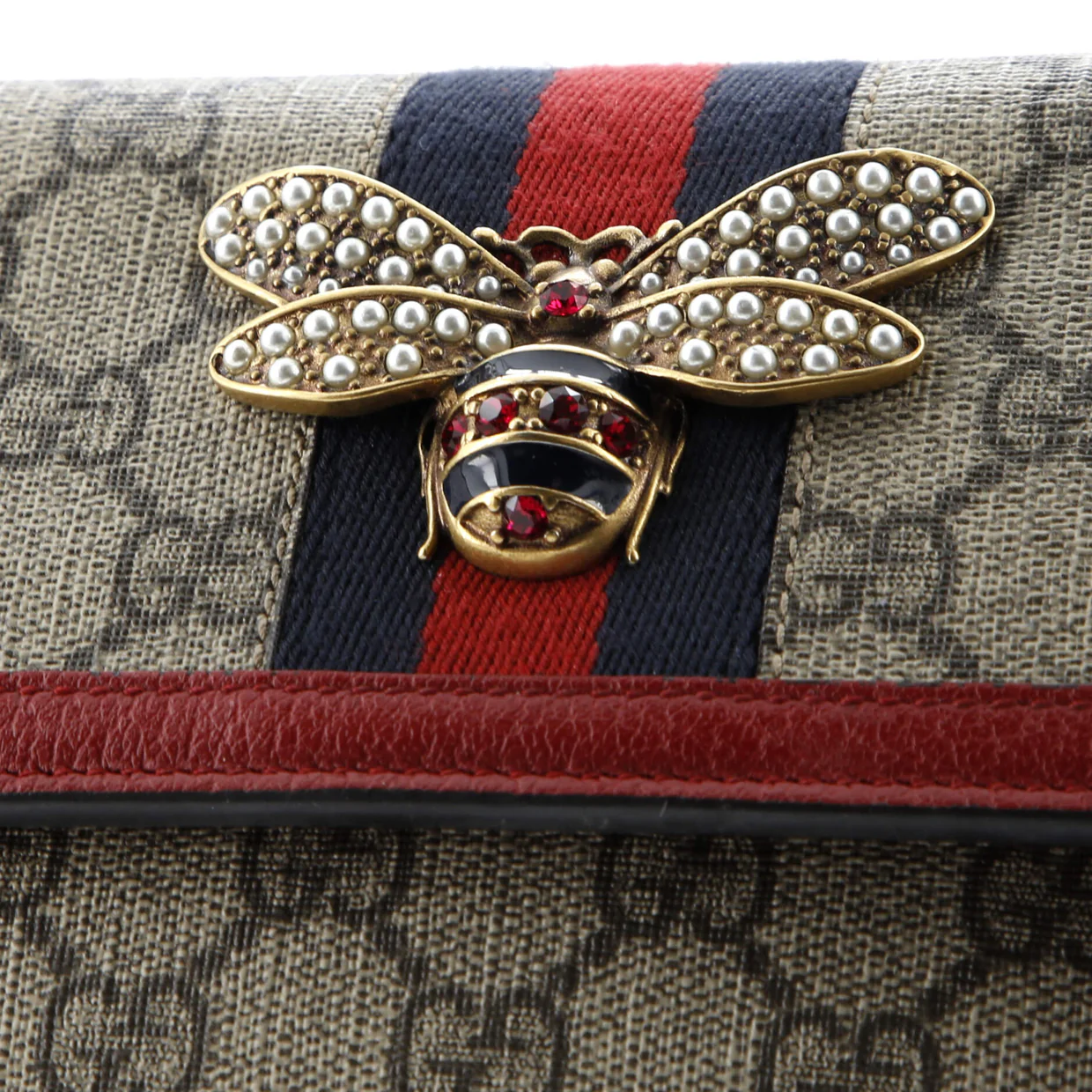 Queen Margaret Chain Wallet GG Coated Canvas Mini - Deep Luxury