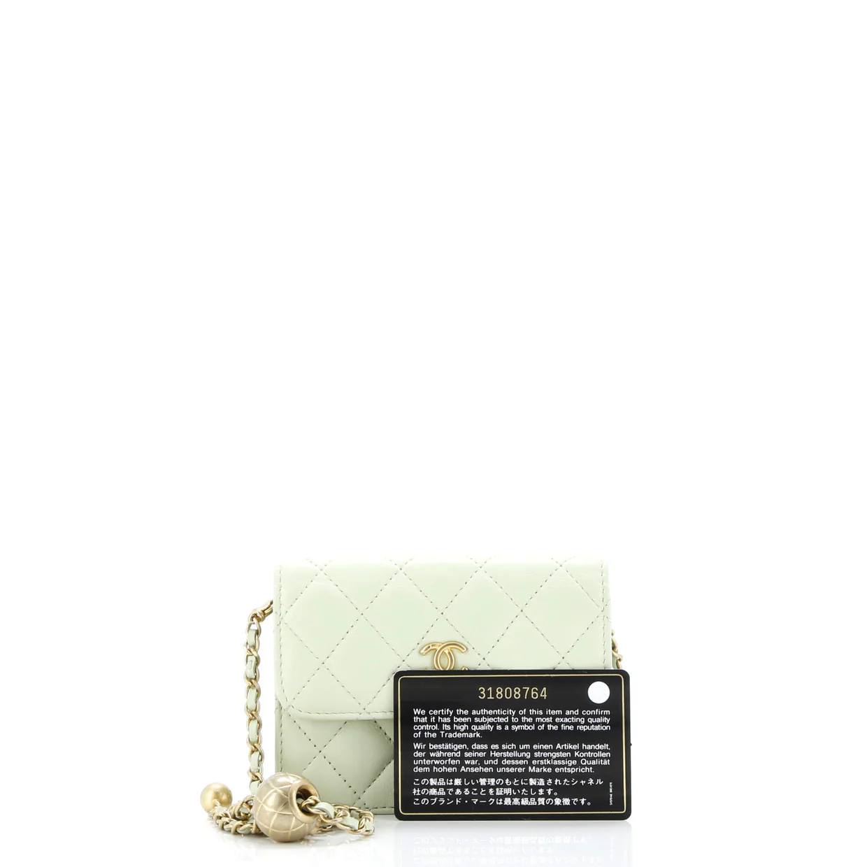 Pearl Crush Flap Clutch with Chain Quilted Lambskin Mini - Deep Luxury