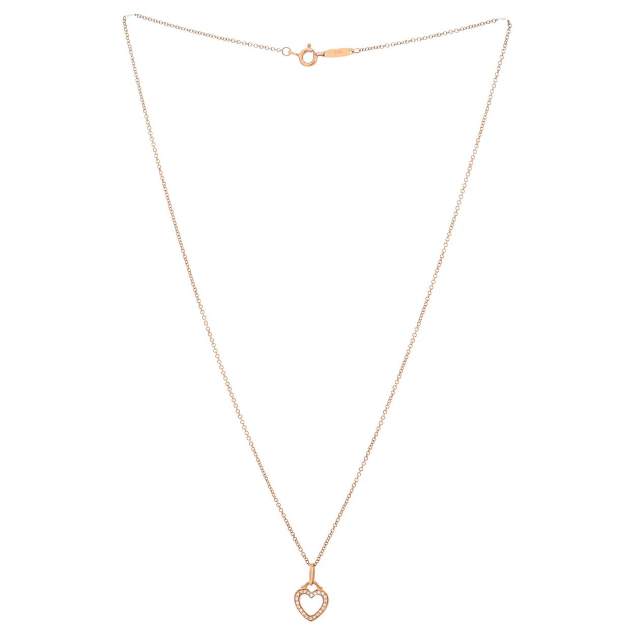 Heart Pendant Necklace 18K Rose Gold and Diamonds - Deep Luxury