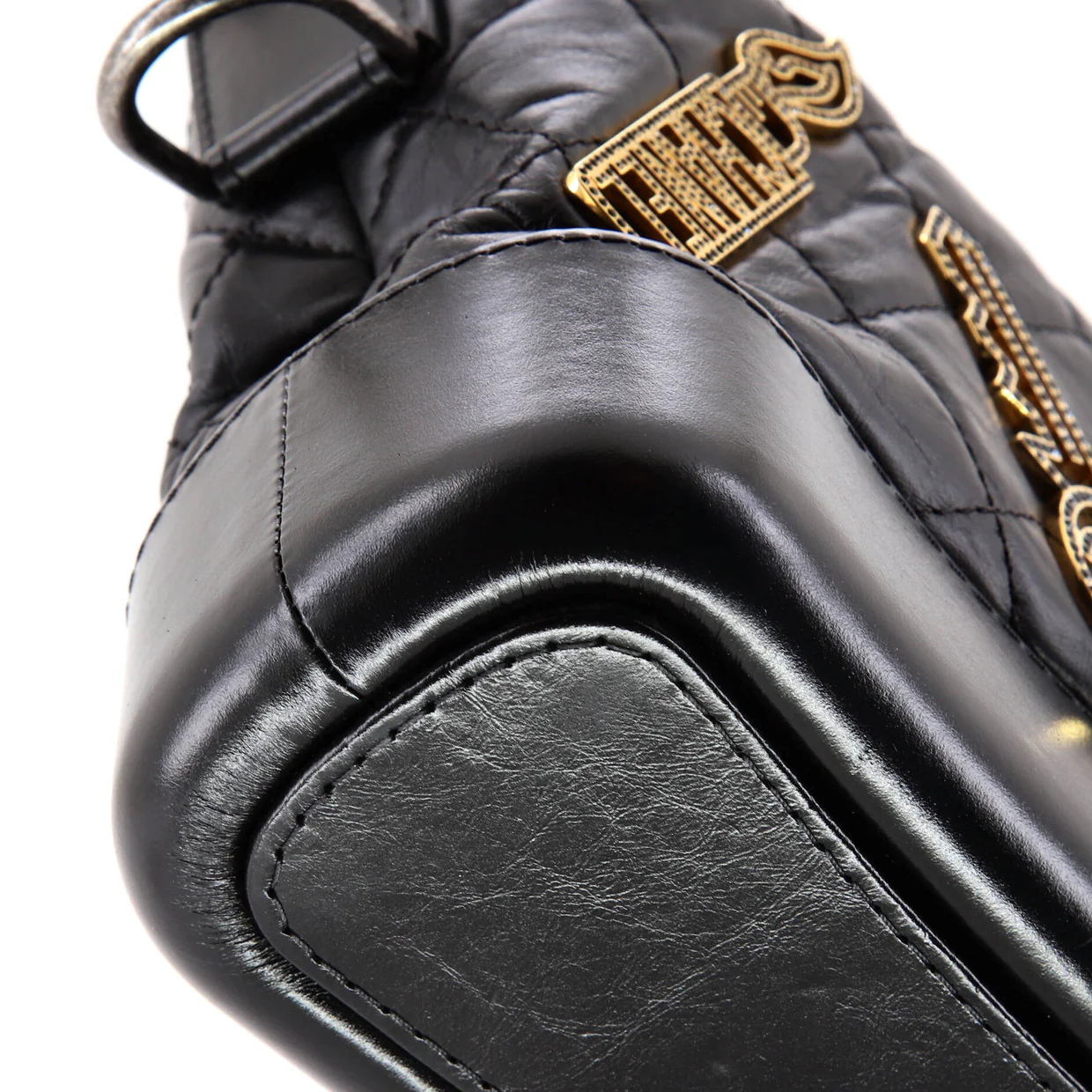 Gabrielle Hobo Embellished Quilted Aged Calfskin Small - Deep Luxury