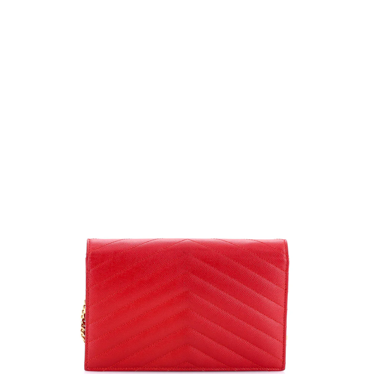 Classic Monogram Wallet on Chain Matelasse Chevron Leather Small - Deep Luxury