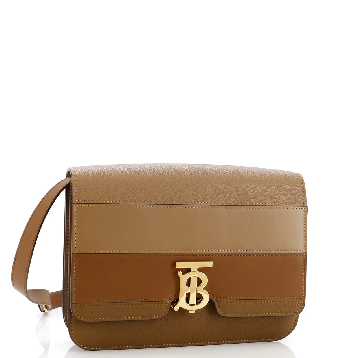 TB Flap Bag Panelled Leather Medium - Deep Luxury