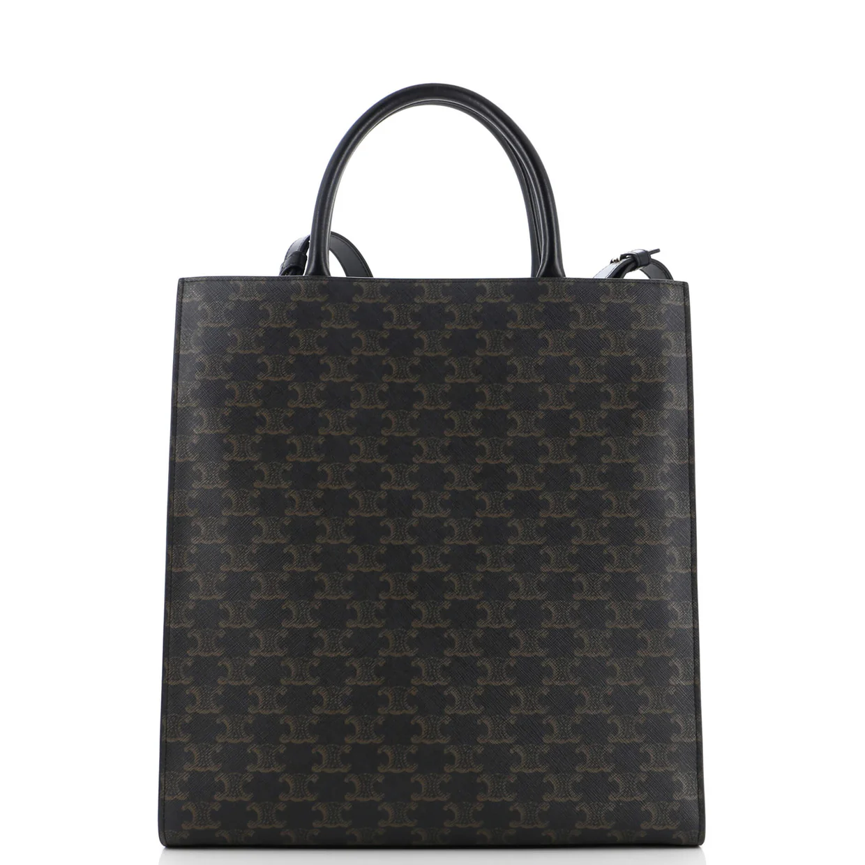 Vertical Cabas Tote Triomphe Coated Canvas Medium - Deep Luxury