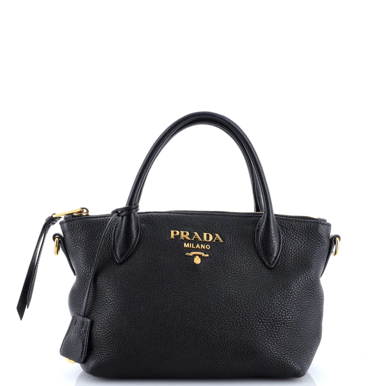 Dual Strap Zip Tote Vitello Daino Small - Deep Luxury