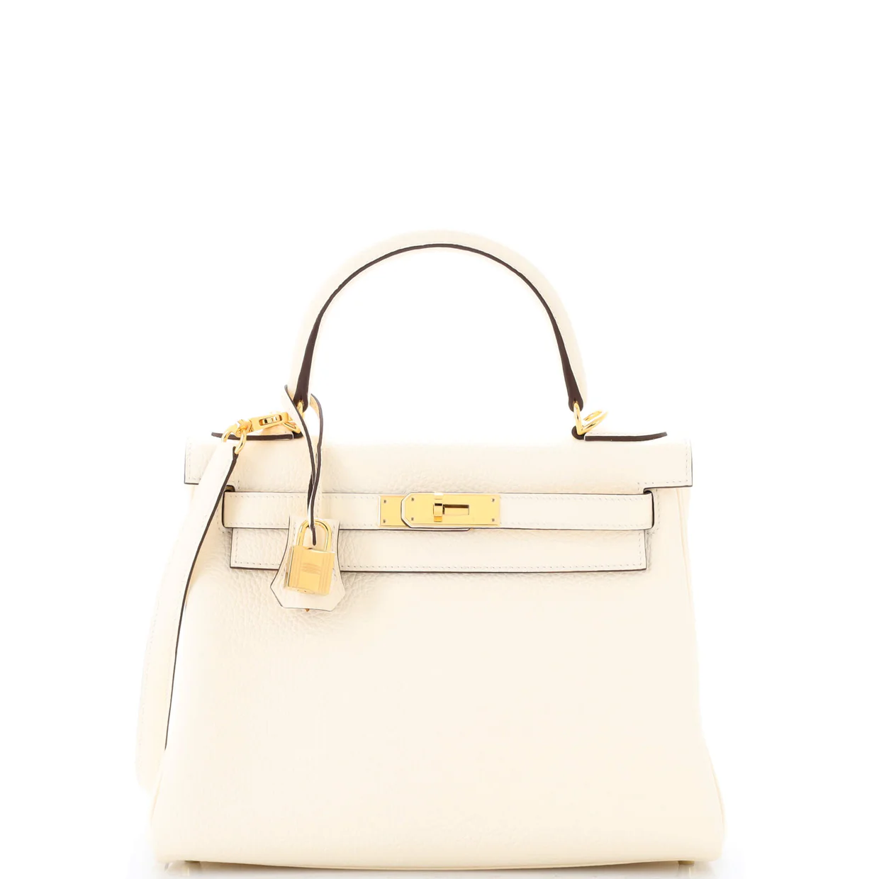 Kelly Handbag Light Clemence with Gold Hardware 28 - Deep Luxury