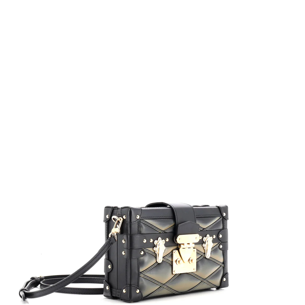 Petite Malle Handbag Malletage Leather - Deep Luxury