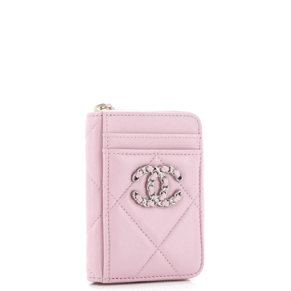 19 Card Holder Zip Coin Purse Quilted Lambskin - Deep Luxury