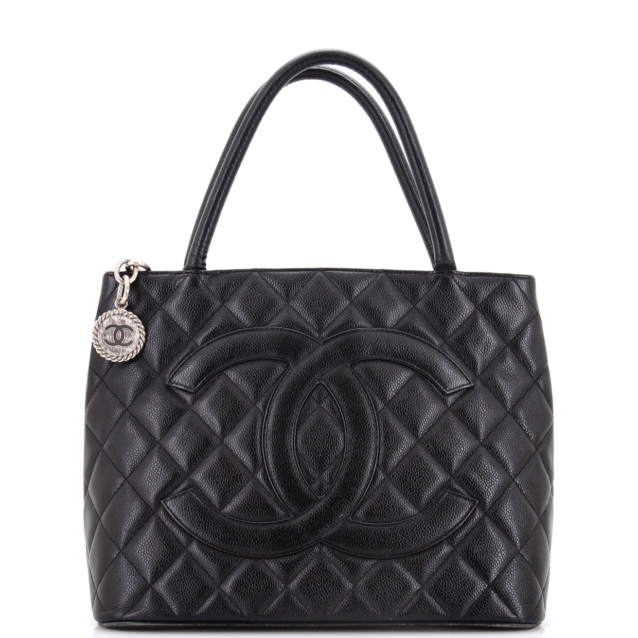 Medallion Tote Quilted Caviar - Deep Luxury