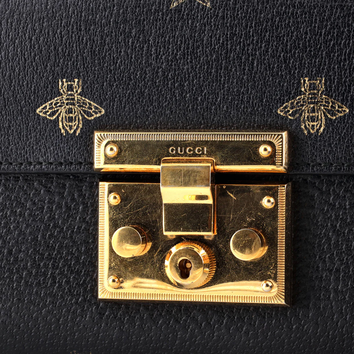 Padlock Shoulder Bag Printed Leather Small - Deep Luxury