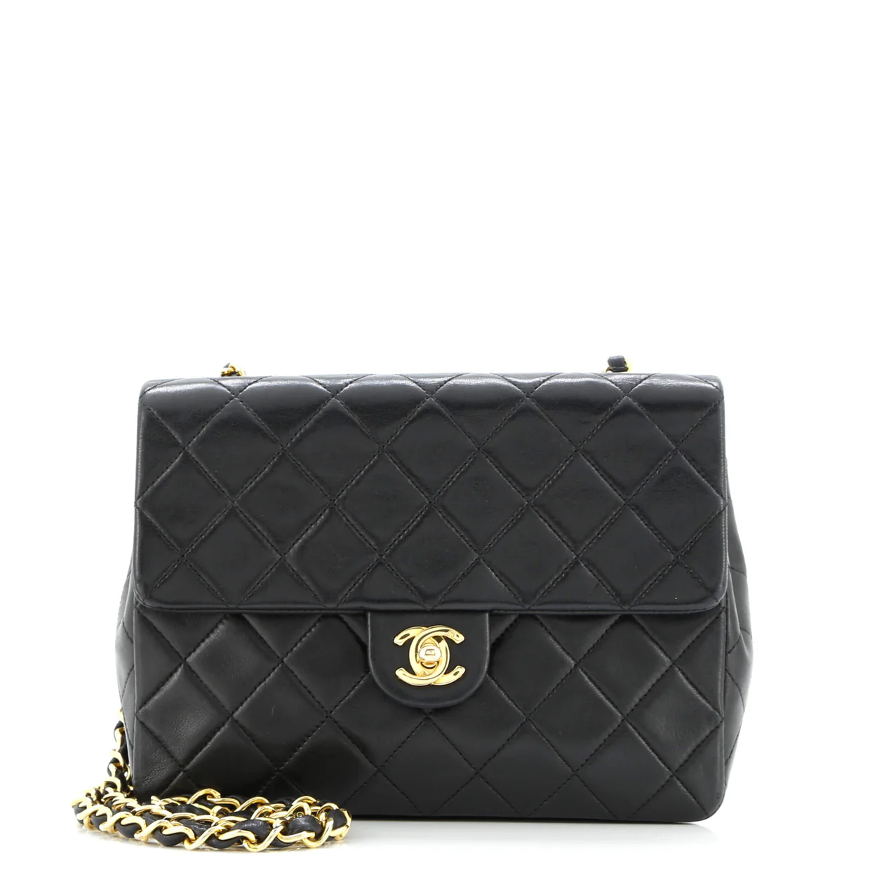 Vintage Square Classic Flap Bag Quilted Lambskin Small - Deep Luxury