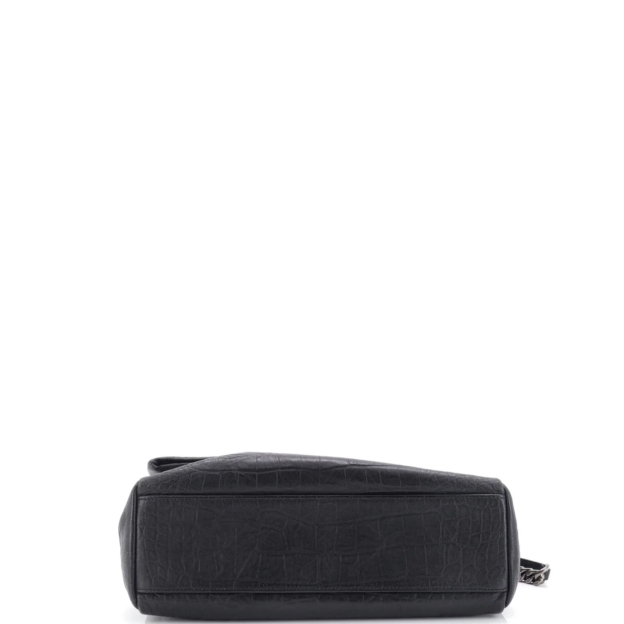 West Hollywood Shoulder Bag Crocodile Embossed Leather Medium - Deep Luxury