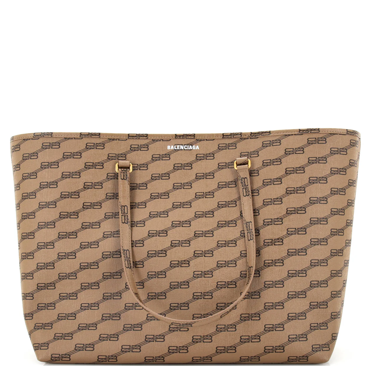 Signature East-West Shopper Tote BB Monogram Coated Canvas Large - Deep Luxury