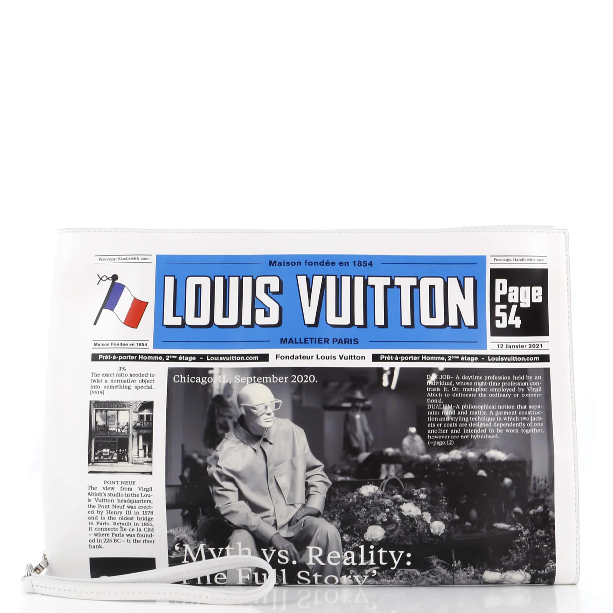 Newspaper Pouch Printed Leather - Deep Luxury