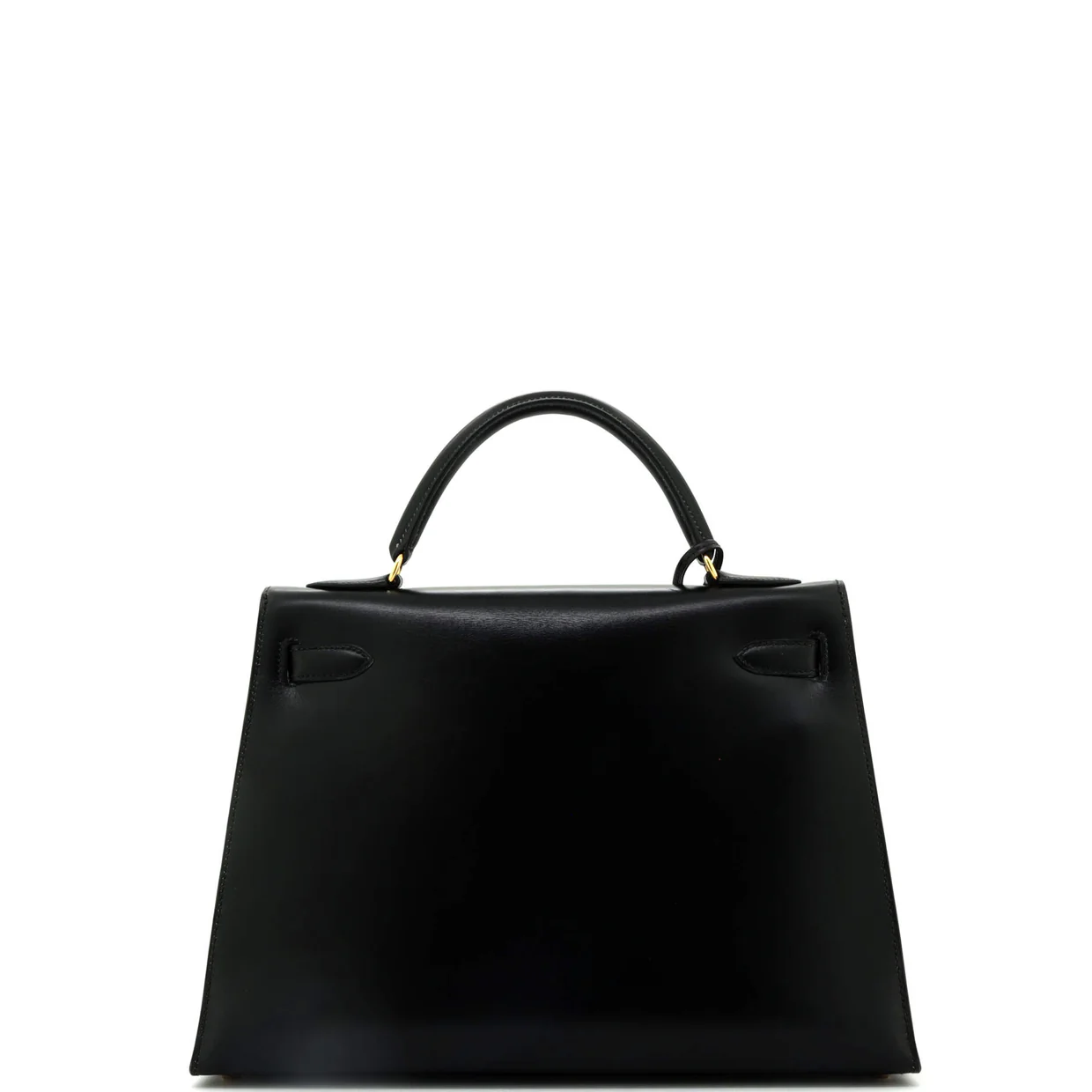 Kelly Handbag Noir Box Calf with Gold Hardware 32 - Deep Luxury