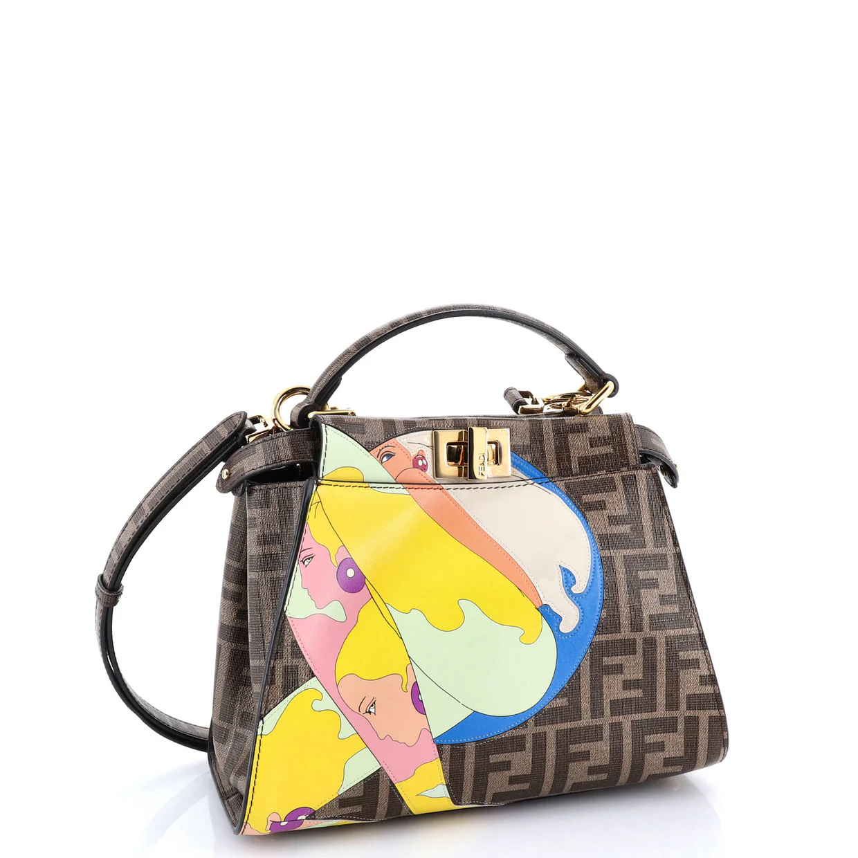 Antonio Lopez Peekaboo Bag Zucca Coated Canvas with Printed Leather Inlay Mini - Deep Luxury