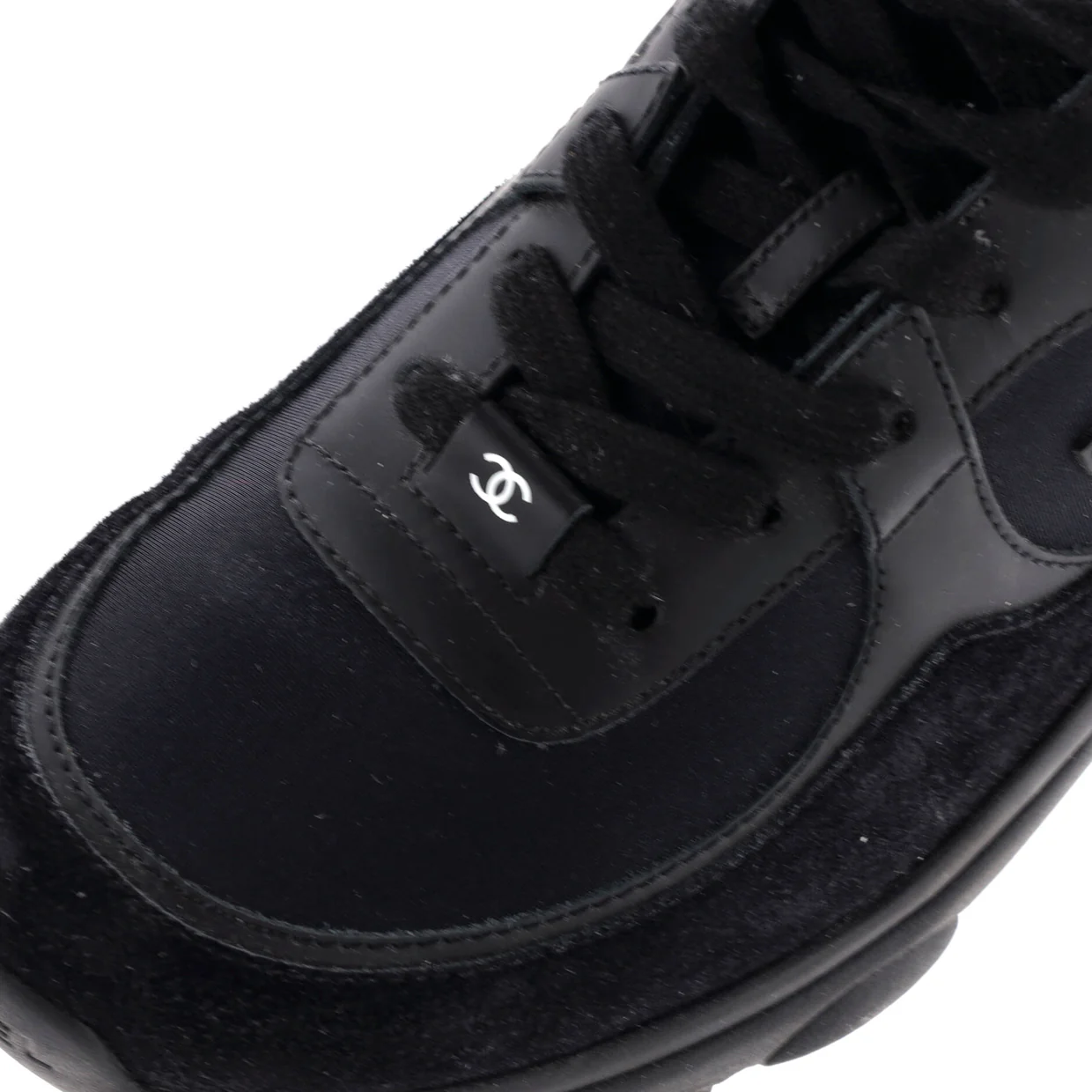 Women's CC Low-Top Sneakers Leather and Fabric with Suede - Deep Luxury