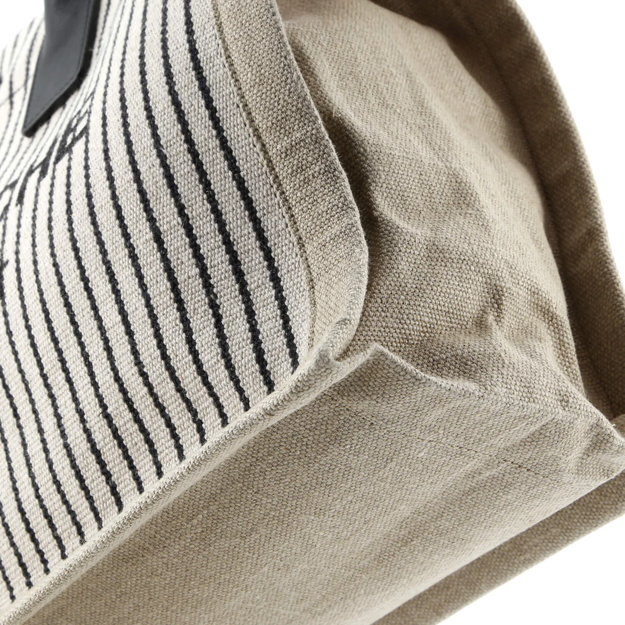 Rive Gauche Shopper Tote Striped Canvas Small - Deep Luxury