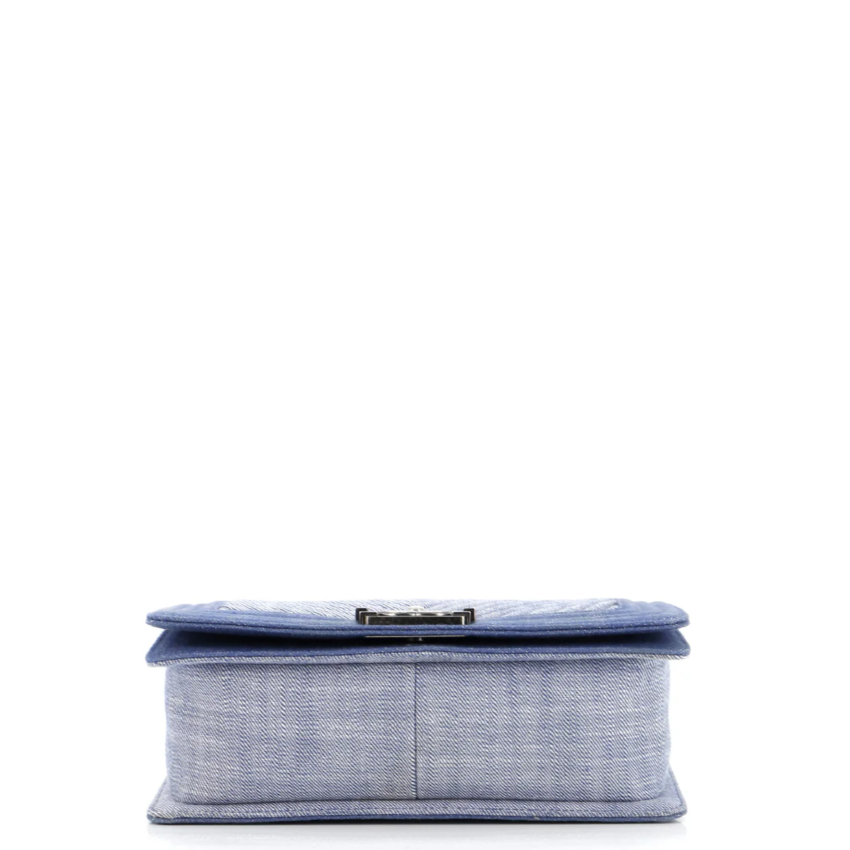 Boy Flap Bag Chevron Denim Old Medium - Deep Luxury